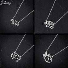 Jisensp Hollow Bear Pendant Necklace Origami Lovely Forest Animal Necklace Choker Fashion Jewelry for Women Men Party Gift 2024 - buy cheap