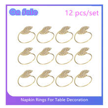 Napkin Ring, 12 Pcs Metal Napkin Rings Holder for Wedding Party Dinner Table Decoration (Leaf-Gold) 2024 - buy cheap