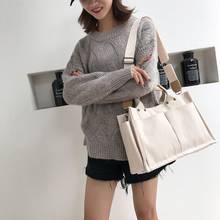 Women bag Canvas Tote bag High-Capacity Vintage Solid Zipper High Quality Shoulder Bag Simple Handbag Pures And Bags Crossbody 2024 - buy cheap