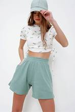 High Waist Loose Casual Mini Female Shorts Women's Green Cotton 2021 New Season Spring Summer Bermuda Shorts Different Colors 2024 - buy cheap