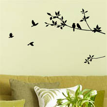 Adesivos de parede família de pássaros, decoração de sala de estar, decalques de parede 2024 - compre barato