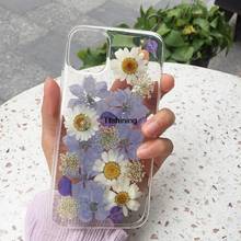 Dried Pressed Flowers Phone Case For iphone 12 Case Soft TPU Transparent Case for iphone X XR XS 11 Pro Max 6 6S 7 8 Plus Cover 2024 - buy cheap