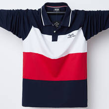 Polo de manga larga para hombre, de talla grande Camiseta de algodón, Camiseta ajustada de retales, Polo de talla grande M-5XL, 2021 2024 - compra barato