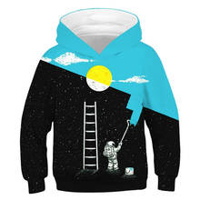 Толстовки с 3D принтом космонавта для мальчиков и девочек; Верхняя одежда; Детский свитер с капюшоном; одежда; детский пуловер; топы для подростков; спортивная одежда 2024 - купить недорого