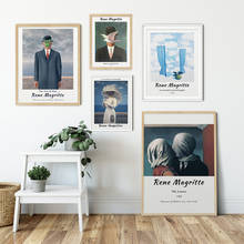 Pintura en lienzo de Rene Magritte, el Hijo del hombre, los amantes, póster e impresión, galería de arte para pared, decoración del hogar para sala de estar 2024 - compra barato