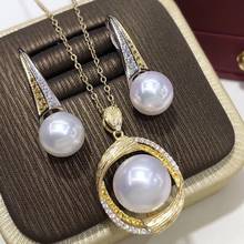 D809-Conjunto de perlas de agua dulce para mujer, joyería fina de Plata de Ley 925 redonda de 9-13mm, perlas blancas naturales, juegos de joyas para mujer 2024 - compra barato