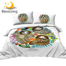 BlessLiving-Juego de cama con dibujos animados, colcha con animales, camaleón, cubrecamas colorido, Toucan, pájaros, Textiles para el hogar, 3 uds. 2024 - compra barato