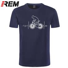 Футболка REM для езды на горном велосипеде, брендовая одежда с логотипом велосипеда, футболка с сердцебиением для горного велосипеда, забавная футболка для велоспорта в подарок 2024 - купить недорого