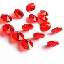 200 pçs/lote 14mm cristal octógono grânulos (anéis livres) com 2 furos para lustre guirlanda strand suncatchers contas