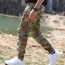 Calça de camuflagem masculina, calça militar tática para corrida, à prova d'água, casual tipo cargo, para homens, de hip hop 2024 - compre barato