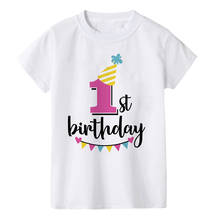 Camiseta de cumpleaños para niños, playera con estampado de número 1-8 para niños pequeños, ropa de moda de verano para fiesta 2024 - compra barato