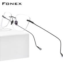 FONEX B Titanium Glasses Men 2020 New Women Rimless Prescription Square Eyeglasses Frames Myopia Optical Eyewear 8559 2024 - buy cheap