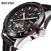 BOYZHE Luxury Men Watches Waterproof Automatic Watch Military Mechanical Tourbillion Moon Phase Mens Wrist Watches Man Clock 2024 - buy cheap