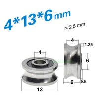 Polea de rodamiento SG10, riel guía acanalado Goethe, ranura en U, rueda rodante de bolas de doble fila, 4x13x6mm, 1 ud. 2024 - compra barato