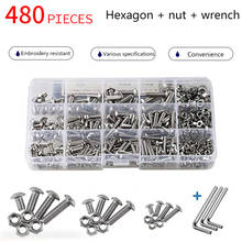 High Quanlity M2-M5 Hex Socket Screw Set Carbon Steel Flat Round Cap Head Screws Bolts and Nuts Assortment Kit with Storage Box 2024 - buy cheap