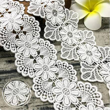 GXINUG 1 yard Water Soluble Milk Silk Flower Lace  Trim Ribbon Dress Applique Embroidered DIY Sewing Craft 2024 - buy cheap