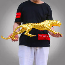 Modern Abstract Gold Panther Sculpture Geometric Resin Leopard Statue Wildlife Decor Gift Craft Ornament Accessories Furnishing 2024 - buy cheap