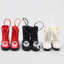 1Pair Heart PU Leather Doll Boots for Blythes Doll Shoes 1/6 1/8 Dolls Shoes Accessories Toys 2024 - buy cheap