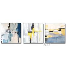 Conjunto de pintura a óleo em tela, conjunto de 3 peças, abstrato, moderno, pintado à mão, alta qualidade, pintura a óleo 2024 - compre barato