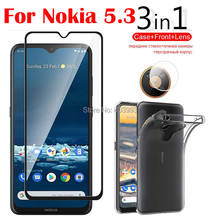 Capa de proteção para nokia 5.3 ta-1234, protetor de tela de vidro completo para nokia 5.3 5.4 e lentes de câmera 2024 - compre barato