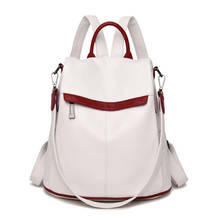 Antitheft Backpack Women Shoulder Bag Soft Pu Leather Backpacks Female Large Capacity Travel Bag School Bags For Teenager Girls 2024 - buy cheap