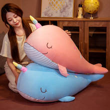 60/75/100cm Lovely Unicorn Whale Plush Pillow Kawaii Ocean Animal Whale Cushion Stuffed Soft Toys for Children Kids Baby Gift 2024 - buy cheap