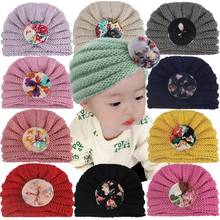 5pcs/lot Round Ball Turban Soft Crochet Head Wrap For Girls Winter Kids Printed Elastic Headband Hair Bands Hair Accessories 2024 - buy cheap