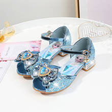 Disney Summer New Girl casual shoes High Heel Sandals Little Girl Frozen elsa Princess Children's Fish Head Sandals 2024 - buy cheap