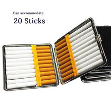 Estuche de cuero para cigarrillos, contenedor de almacenamiento de tabaco de 20 palos, caja de Metal marrón como regalo, nuevo 2024 - compra barato