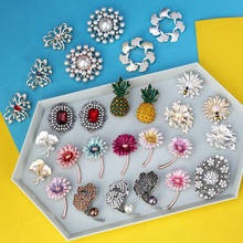 2020 New Flower Animal Fruit Painting Oil Enemal Brooch Pin Handmade Imitation Pearl Crystal Wedding Party Brooch Badge Jewelry 2024 - buy cheap