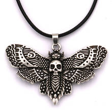 Antuqing 1pcs Wicca Jewelry Dead head Skull Butterfly Hawkmoth Witch Moon Moth insect animal Pendant Necklace Men party gift 2024 - buy cheap