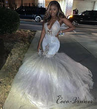 Backless Luxury Mermaid Wedding Dress 2021 Africa New Bright Tulle Heavy Crystal Beading Plus Size Wedding Dresses W0682 2024 - buy cheap
