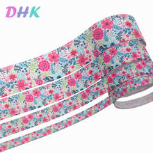 DHK 4 sizes options 10yards flowers Printed Grosgrain Ribbon Accessory Hairbow Headwear Decoration DIY Wholesale B1986 2024 - buy cheap