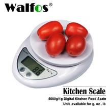 Walfos balança digital portátil led 5kg/1g, balança eletrônica de medição de alimentos, alimentada por bateria, medição de peso cozinha 2024 - compre barato