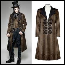 Punk rave jaqueta e casaco masculino gótico, traje longo estilo vitoriano steampunk roupas fashion para performance 2024 - compre barato