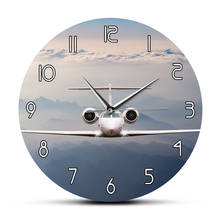 Plane Flying Above The Cloud Military Jet Fighter Silent Wall Watch The Airliner Aviation Pilot Non Ticking Clock Interior Decor 2024 - buy cheap