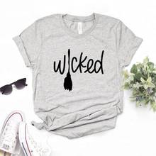 Camisetas con estampado de halloween para mujer, camiseta divertida informal de algodón para mujer, camiseta Hipster de 6 colores, NA-887 2024 - compra barato