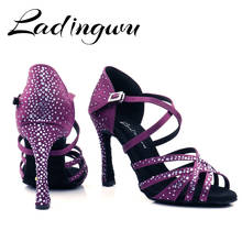 Ladingwu-sapatos de dança de tango, sapatos femininos para salão, esportivo, violeta, para salão 2024 - compre barato