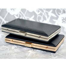 1 set 20X12 cm silver gold metal purse frame with black plastic box clutches cover evening diy handbag accessories frame purse 2024 - buy cheap