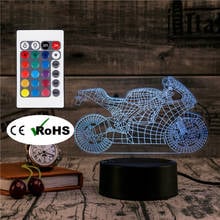 3d led night light lâmpada de mesa da motocicleta luz led para casa corredor hotel festa atmosfera luzes novety iluminação presente criativo 2024 - compre barato