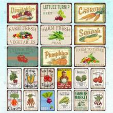 Kitchen Vegetables Metal Tin Sign Poster Vintage Metal Plaque Farm Restaurant Decorative Tin Plate Retro Iron Painting 20x30cm 2024 - buy cheap