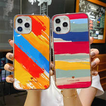 Luxo brilho gradiente textura de mármore caso telefone para iphone 11 pro max 12 13 mini x xr xs max se 7 8 plus capa colorida 2024 - compre barato