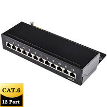 Mini Panel de parche Cat6 de 12 puertos para escritorio, conector de red RJ45, montaje con blindaje completo, tomas Keystone, disponible para montaje en pared 2024 - compra barato