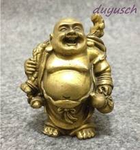 YM  308   Chinese Buddhism Brass Gourd Bag Happy Laughing Maitreya Stand Buddha Statue 2024 - buy cheap