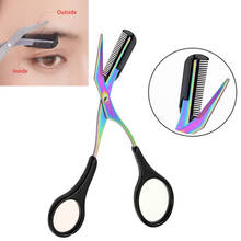 1PC Stainless Steel Eyebrow Trimmer Scissors With Comb Hair Grooming Shaping Shaver Eyelash Hair Clips Hair Remover Makeup Tools 2024 - buy cheap