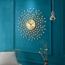 Reloj de pared de hierro forjado europeo, adornos colgantes de pared para el hogar, Mural de sala de estar, decoración creativa, 3D pegatina de pared, artesanías 2024 - compra barato