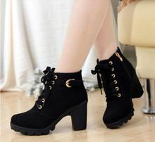 Plus Size 35-43 Winter Casual Women Pumps Warm Ankle Boots Waterproof High Heels Snow 2021 Shoes Botas Patent Botas Muje 2024 - buy cheap