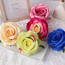 Cabeças de flores de seda rosas artificiais 10cm, 20 peças, para cabelo faça você mesmo, buquê de flores de noiva, decoração de casamento, janela de parede 2024 - compre barato