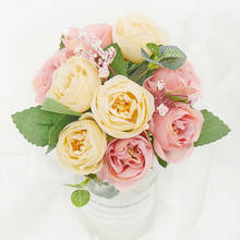 Новая Шелковая Роза искусственная цветы для украшения дома на балкон Красивые розы Букет Поддельные свадебные цветы композиция 2024 - купить недорого