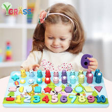 Juguete Montessori para bebé, juguetes de matemáticas de 1 año, clasificador con forma de Color, juego educativo, número a juego, alfabeto, pez magnético apilable 2024 - compra barato